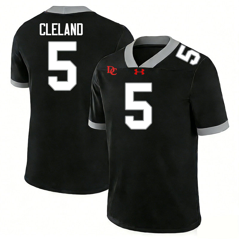Davidson Wildcats #5 Coulter Cleland College Football Jerseys,Uniforms-Black